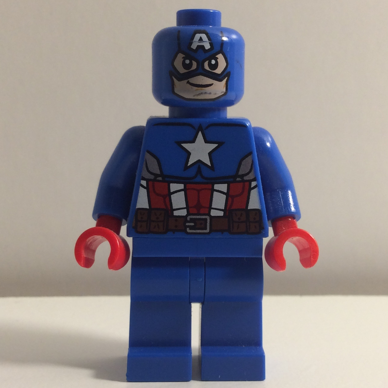 Lego Captain America in Blue Suit and Plain Blue Legs