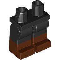 Lego Hips with Black Legs and Reddish Brown Boots Pattern / Black