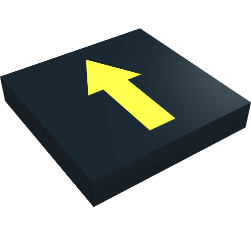 Lego Tile 2 x 2 with Yellow Arrow without Border Print