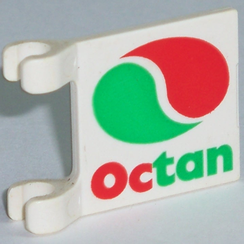 Lego Flag 2 x 2 Square with Octan Logo Print / White