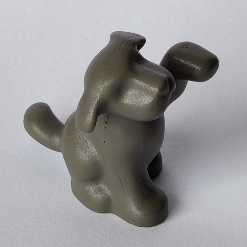 Lego Animal, Dog, Raised Paw [Plain] / Dark Gray