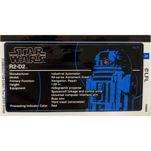 Lego Sticker Sheet for Set 75308-1