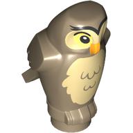 Lego Animal, Bird, Owl Small, Angular Features with Orange Beak, Bright Light Yellow Eyes and Tan Chest Feathers Print