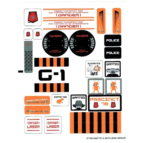 Lego Sticker Sheet for Set 5985-1