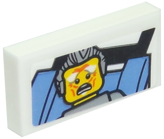 Lego Tile 1 x 2 with Frightened Grandfather Photo Pattern (Sticker) - Set 10261