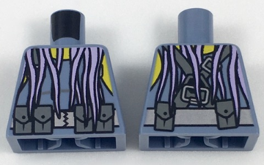 Lego Torso Scuba Vest with Utility Belt with Pouches and Lavender Tentacles Pattern / Sand Blue