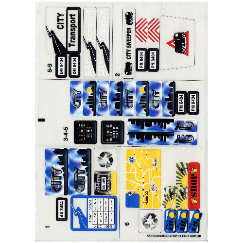 Lego Sticker Sheet for Set 8404-1 / [No Color/Any Color]