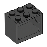 Lego Cupboard 2 x 3 x 2 with Solid Studs / Black