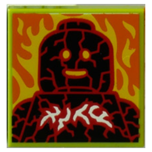 Lego Tile 2 x 2 with Burning Lava Print (43109-1)