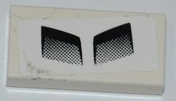 Lego Tile 1 x 2 with 2 Black Air Intakes Pattern (Sticker) - Set 8198