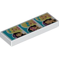 Lego Tile 1 x 3 with 3 Friends Photos Print