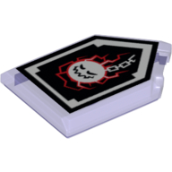 Lego Tile Special 2 x 3 Pentagonal with Nexo Power Shield Print - Wrecking Wrath / Trans-Purple