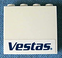 Lego Panel 1 x 4 x 3 - Hollow Studs with 'Vestas' Logo Pattern (Sticker) - Set 4999