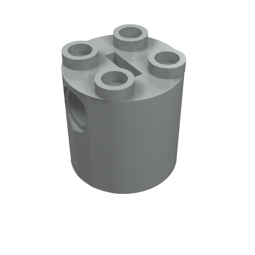 Lego Brick Round 2 x 2 x 2 Robot Body, no Axle Holder / Light Gray