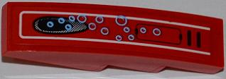 Lego Slope, Curved 4 x 1 with Vent Hole, 14 Bubbles and Black Panel Pattern (Sticker) - Set 7978