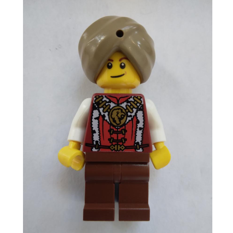 Lego Snake Charmer, Dark Tan Turban, Black Eyebrows