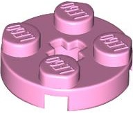 Lego Plate, Round 2 x 2 with Axle Hole / Bright Pink