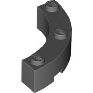 Lego Brick Round Corner 4 x 4 Macaroni Wide with 3 Studs / Dark Bluish Gray