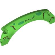 Lego Technic Panel Car Mudguard Arched 15 x 2 x 5, Arched Top with 'GT3R, Dark Green Dots, Dark Red Lines Print