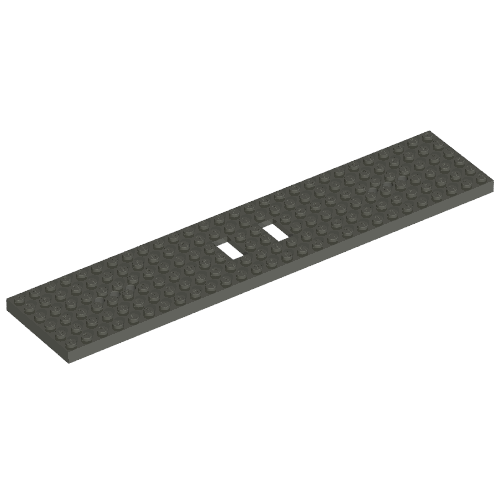 Lego Vehicle Base, Train 6 x 28 with Two 1 x 2 Openings [3 Round Holes Each End] / Dark Gray