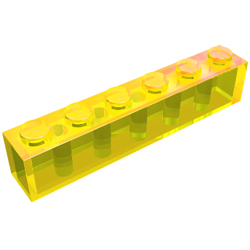 Lego Brick 1 x 6 / Trans-Yellow