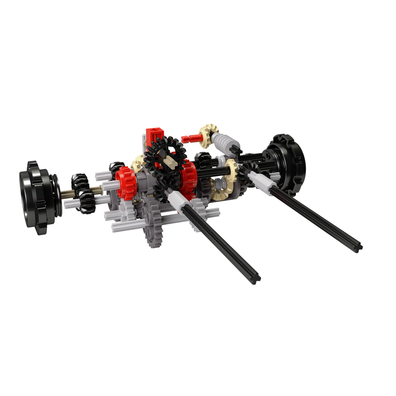 Lego Integrated dual differential steering mechanism with two speed transmission