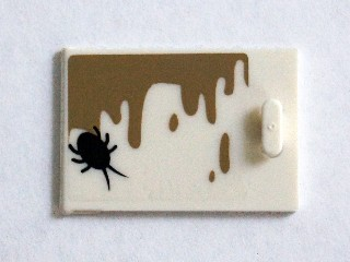 Lego Container, Cupboard 2 x 3 x 2 Door with Dark Tan Drips and Black Insect Pattern (Sticker) - Set 75904