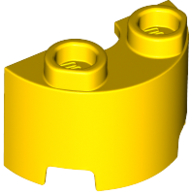 Lego Brick Round, Half 1 x 2 / Yellow