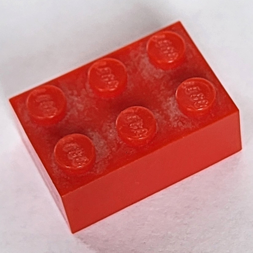 Lego Brick 2 x 3 without Bottom Tubes / Red