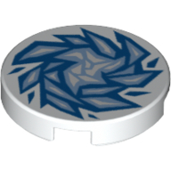 Lego Tile Round 2 x 2 with Ice Print / White