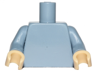 Lego Torso Plain / Sand Blue Arms / Tan Hands