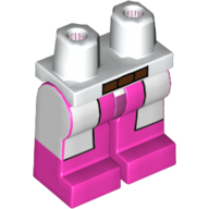 Lego Hips and Dark Pink Legs with White Lab Coat and Brown Belt Print