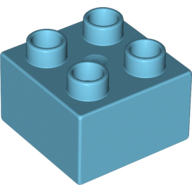 Lego Duplo Brick 2 x 2 / Medium Azure