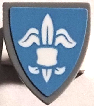 Lego Minifigure, Shield Triangular Short with White Fleur-de-lis on Medium Blue Background Pattern (Sticker) - Set 76440