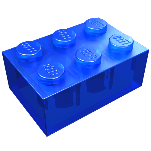 Lego Brick 2 x 3 / Trans-Dark Blue