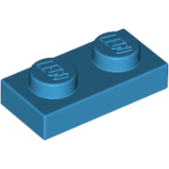 Lego Plate 1 x 2 / Dark Azure