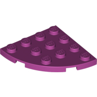 Lego Plate Round Corner 4 x 4 / Magenta