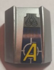 Lego Slope, Curved 2 x 2 Lip with Agents Logo and Wires with Plugs Pattern (Sticker) - Set 8635