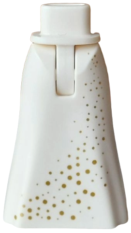Lego Mini Doll Hips and Skirt Full Length with Gold Dots Pattern - Thin Hinge