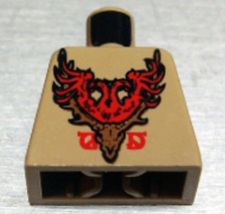 Lego Torso with Durmstrang Coat of Arms Light Brown Stag Head and Red Eagle with 2 Heads Pattern