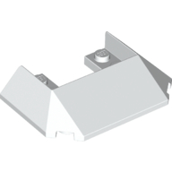 Lego Brick Wedged, Sloped 45° 6 x 4 Double / 33°, 5 Bottom Tubes [Train Roof] / White