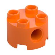 Lego Brick Round 2 x 2, Pin Holes / Orange