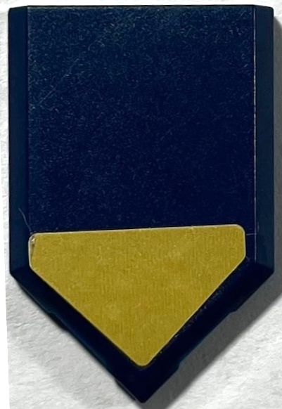 Lego Tile, Modified 2 x 3 Pentagonal with Gold Pentagon Arrow Pattern (Sticker) - Set 72004