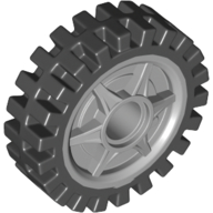 Lego Wheel Rim 24 x 7 with Black Tyre / Light Bluish Gray