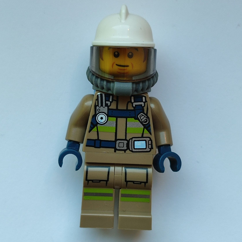 Lego Bob, Dark Tan Firesuit, White Helmet
