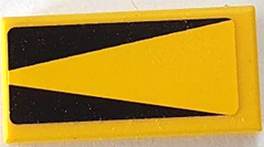 Lego Tile 1 x 2 with 2 Black Triangles Pattern (Sticker) - Set 8161