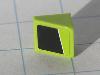 Lego Slope 30 1 x 1 x 2/3 with White Line on Lime and Black Pattern Model Right side (Sticker) - Set 8119