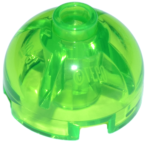 Lego Brick, Round 2 x 2 Dome Top / Trans-Bright Green