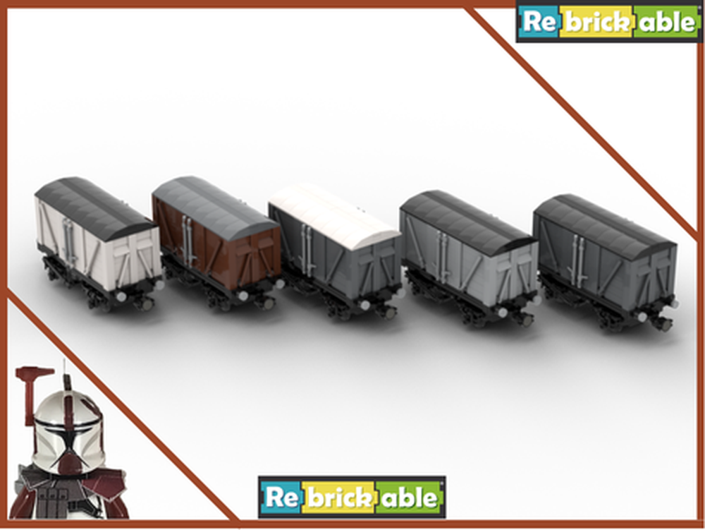 Lego (V2) Vented Boxcar 7wide Pack 1 (old magnet couplers)