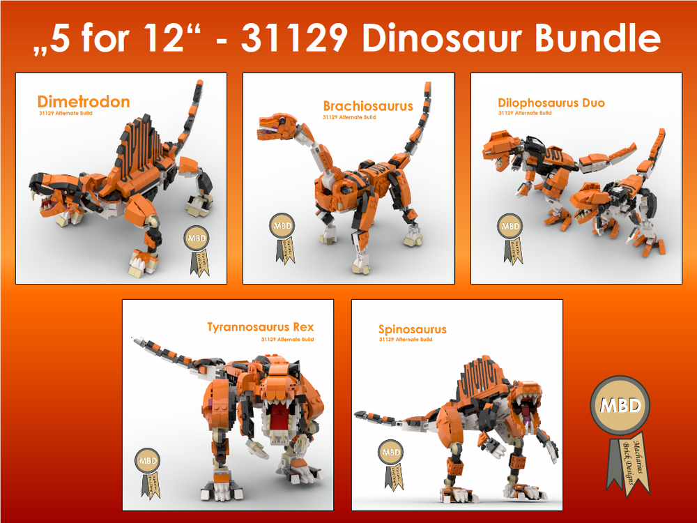 Lego "5+1 for 12", 31129 Dinosaur Alternate Build Bundle
